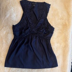 Banana Republic Navy Blue Ruffle Sleeveless Top